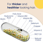 Moerie Ultimate Hair Growth Supplements for Women & Men - Hair, Skin, Nails Vitamins with Biotin & Minerals for Hair Health - Thicker Hair - 60 Capsules