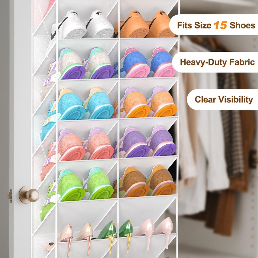 UVIAHOMI 20-30 Pairs Over the Door Shoe Organizer, 10-Tier Door Shoes Rack