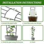 Plant Trellis for Climbing Plants Indoor Outdoor,2 Pack 33 Inch Expandable Metal Trellis for Potted Plants,Flowers Vine Ivy,Sturdy Climbing Plant Support for Indoor & Outdoor Houseplants with Ties