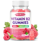 MEENCCD Vitamin B2 Gummies Riboflavin 400mg Supplement with Magnesium for Kids & Adults, B2 Gummies for Migraine Relief & Nervous System Support, Vegan, Sugar-Free, Raspberry Flavor, 60 Count