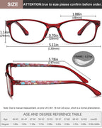 EYEURL 2 Pack Reading Glasses for Women Blue Light Blocking Computer Readers 1.50 Rectangular Frames Lightweight TR90 Anti Glare Eyestrain