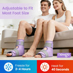 NEWGO Ice Pack Foot Ankle Ice Pack Wrap for Plantar Fasciitis, Foot Surgery Recovery, Hot Cold Therapy Ice Boot Foot for Bunions, Ankle Injury, Swelling, Burning Feet - Purple
