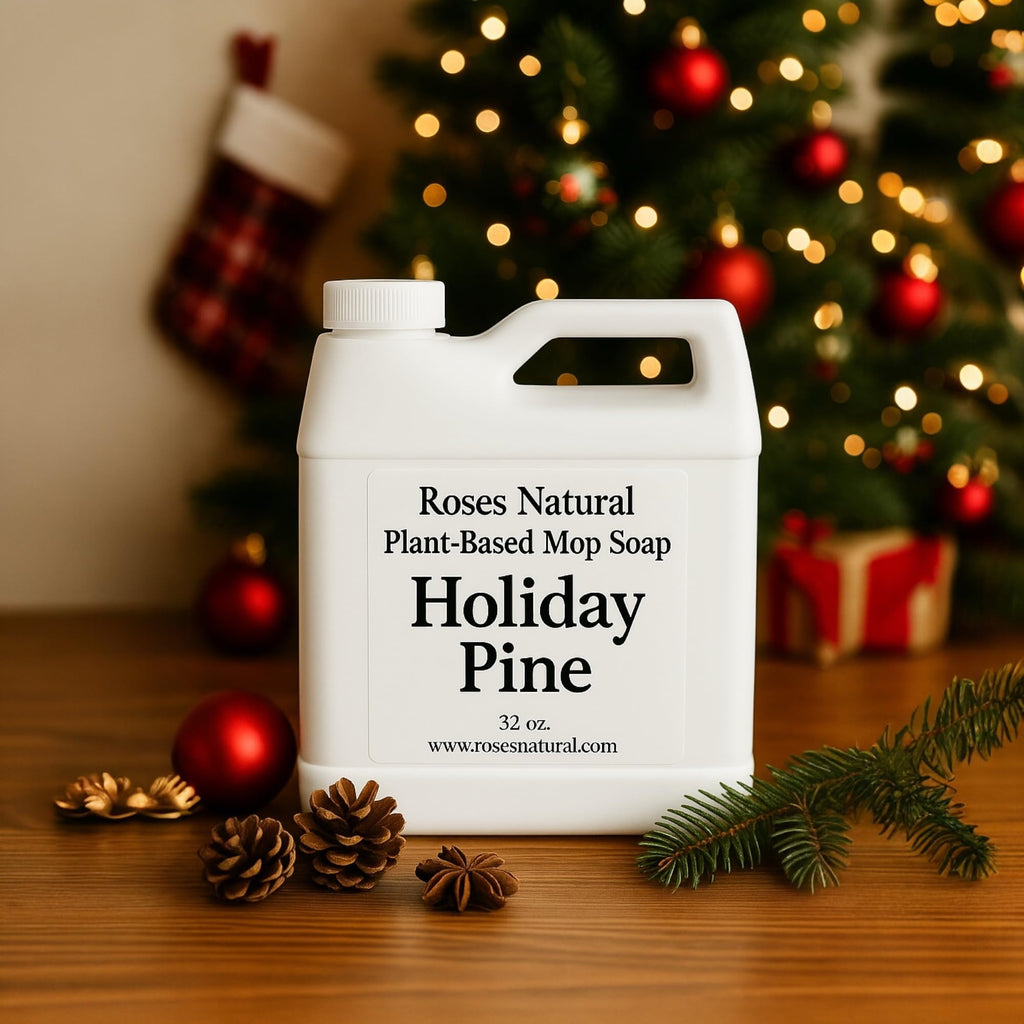 Plant-Based Floor Cleaner Mop Soap – 32 oz | Streak-Free, Highly Scented, Concentrated Mop Solution for Tile, Vinyl, Hardwood & Sealed Floors | Non-Toxic, Eco-Friendly (Holiday Pine)