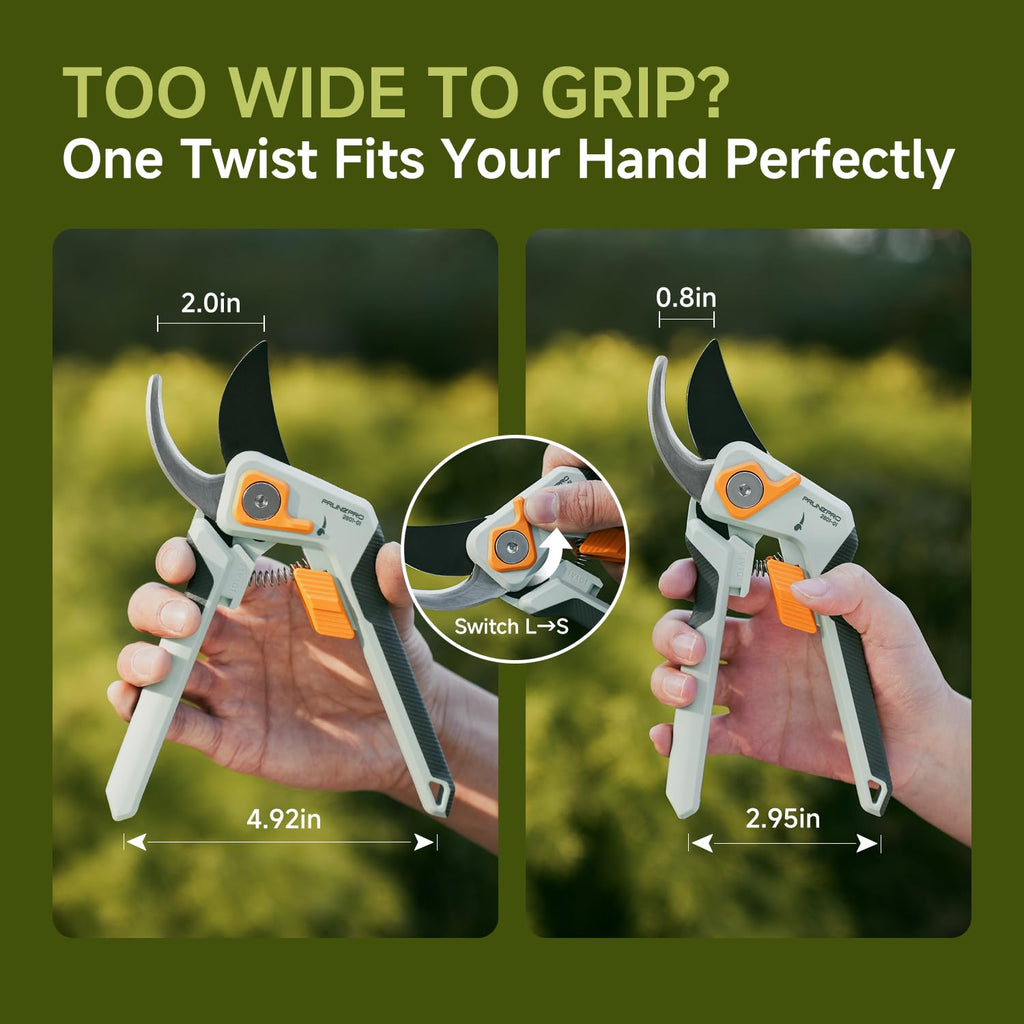 PrunePro® 8.2" Pruning Shears Ultra Sharp Lightweight Bypass Plant Clippers
