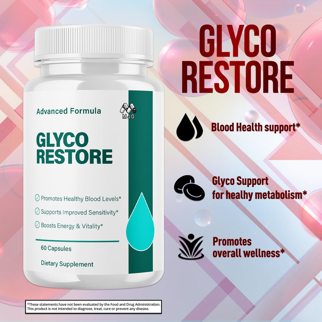 (2 Pack) Glyco Restore Capsules, Official GlycoRestore Pills with All Natural Ingredients, Advanced Overall Health and Wellness Vitamin Support Supplement with Max Multivitamins Support (120 Capsules)