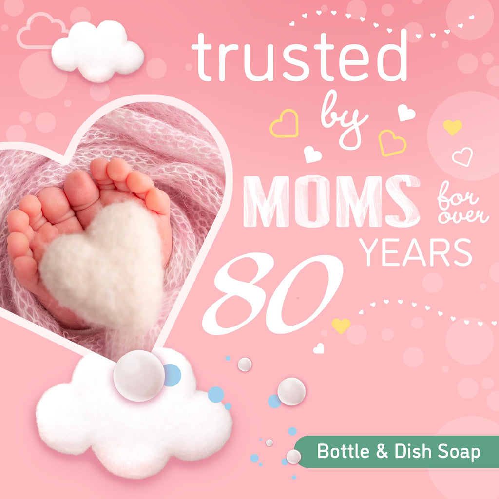 Dreft Bottle and Dish Soap | Made to Clean Baby Bottles,Sippy Cups,Pacifiers,Breast Pumps,& More | Gently Removes Milk Film & Odors-| Plant Based,Fragrance Free Dish Soap-| 18 Fl Oz,(Pack of 6)