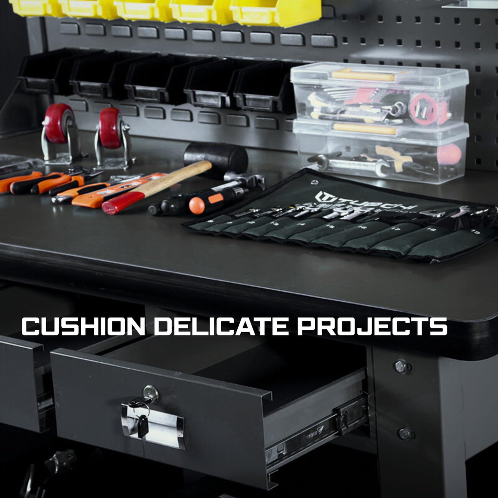 ONREVA Workbench Mat 22X48 Inches, EVA Rubber Work Mat, Protect Your Work Bench Top, Heavy Duty Pad for Tool Box Top, Table, Tool Station, Rolling Cabinet Cart Cover Liner Matt, 48"X22" 5mm Thick