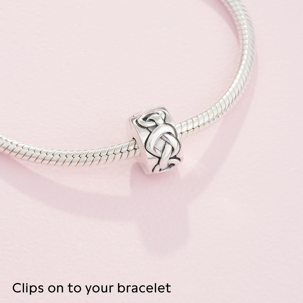 PANDORA Knotted Hearts Clip Charm - Compatible with PANDORA Moments - Gift for Her - Made with Sterling Silver - with Gift Box