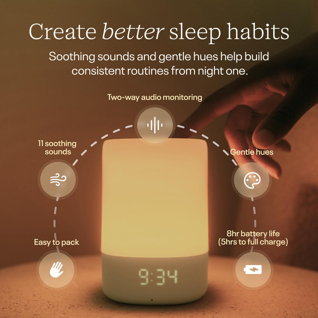Nanit Sound and Light Smart Baby Night Light and Sound Machine | Audio Monitor | Cry Detection Alert Feature | OK to Wake Alarm Clock for Kids | Temp & Humidity Tracking | Rechargeable Battery | WiFi
