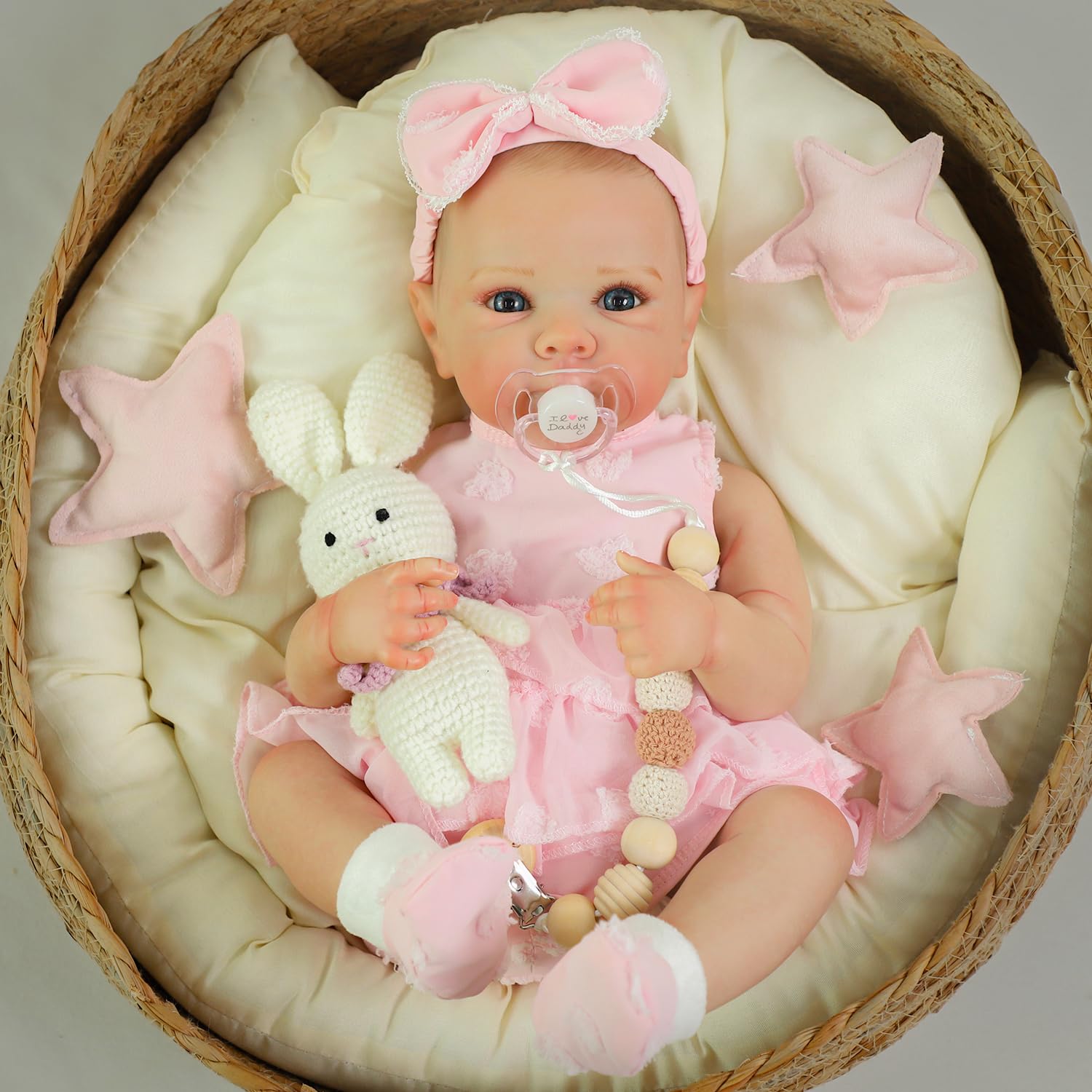KSBD Realistic Reborn Baby Dolls - 20 Inch Cute Lifelike Real Life Baby Dolls Newborn Baby Dolls Girl with Soft Full Vinyl Body and Accessories can Swimming for 3+ Years Old Kids Gifts