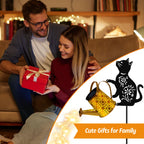 Solar Watering Can Lights, Cat Hanging Lantern Solar Lights Outdoor, Cat Lover Gifts for Mom Women Birthday Mother's Day Christmas, Waterproof Garden Decor Outside Patio Yard Pathway Backyard