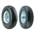 KASTFORCE KF4003 Twin Pack 10-Inch Solid Rubber Tire Wheels Replacement 3.00-4 Tires Wheels Flat Free with 5/8" Bearings 2.15" Offset Hub Perfect for Hand Truck Wheelbarrow Garden Cart Non-Flat