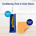 Compound W Maximum Strength Wart Remover Gel & ConSeal Patches with Salicylic Acid, Discreetly Treats Common & Plantar Warts, 0.25 Ounce Gel & 12 Waterproof Patches