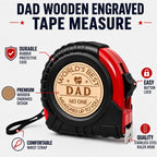 Fathers Day Dad Gifts from Daughter Son, Dad Gifts Personalized Engraved Tape Measure Birthday Woodworking Carpenter Tool Gifts for Men 25FT/7.5m (Dad)