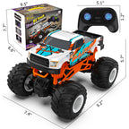 Kidcia Remote Control Car, 1:16 Scale RC Monster Truck for Boys, 2.4 GHz All Terrain RC Cars for Boys Girls 4-7 8-12, 20 Km/h Off Road RC Truck, Christmas Birthday Gift for Kids and Adult, Orange