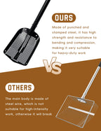 Heavy Duty Sifting Shovel with Adjustable Handle (26"-48") – Metal Sand Sifter Scoop with D-Grip for Chicken Coop, Beach, Farm Goat Stall & Garden Poop Cleaning – Durable Mesh Design