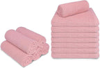 Softolle Bar Mop Towels, Pack of 12-16x19 Inches - 100% Cotton Super Absorbent Towels, Multi-Purpose for Home and Bar Cleaning (Pink)