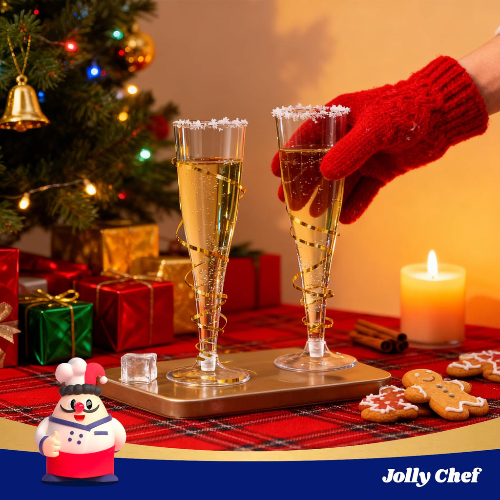 JOLLY CHEF 4.5 oz Plastic Champagne Flutes Disposable Clear 100 Pack