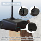 Primero Basics Pivoting Upright Dust Pan with Long Handle and Wheels, Large Capacity, Heavy Duty Commercial Dustpan for Indoor Outdoor, Standing Dust Pan for Home and Restaurant Cleaning, Black