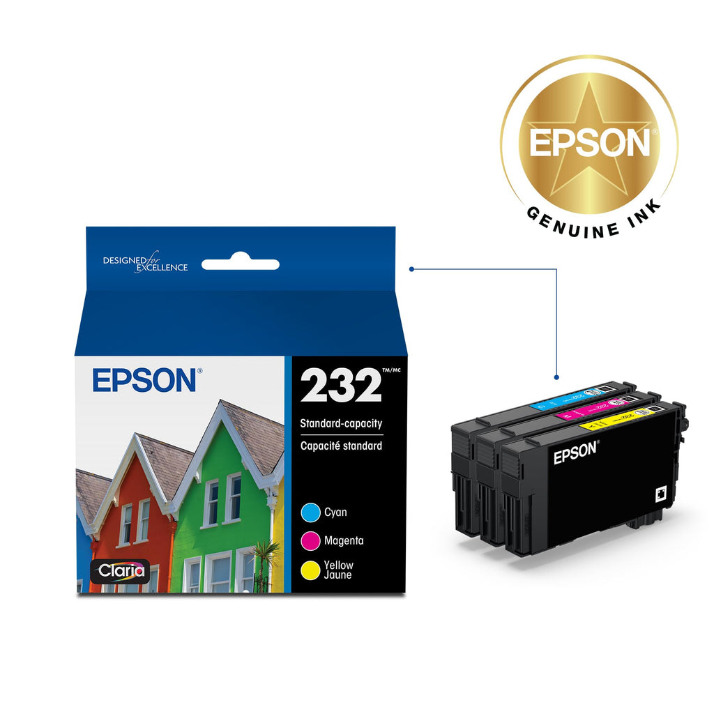 Epson 232 Claria Ink Standard Capacity Color Combo Pack (T232520-S) Works with Workforce WF-2930, 2950 and Expression XP-4200, 4205