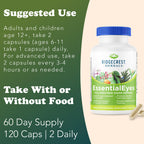 Ridgecrest Herbals EssentialEyes, Natural Eye Vitamin Supplements, Contains Lutein, Zeaxanthin, Bilberry Extract, Supports Eye and Vision Health (120 Vegan Caps, 30 Serv)