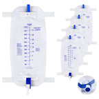 Geiserailie 5 Pack 1000ml Leg Bag Urinary Drainage Bag with Anti Reflux Valve, 33.8oz Large Capacity Urine Leg Catheter with Cloth Straps, Easy Flip Drain, Urinary Catheter for Men, Women