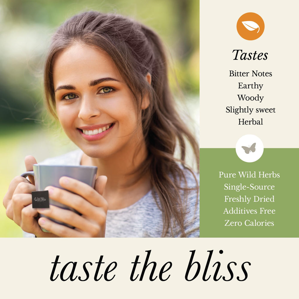 Wild Bliss Organic Wild Raw Dandelion Root Tea - Pharmacopoeia Quality Caffeine Free Herbal Detox Support - 75 Plant Based Tea Bags