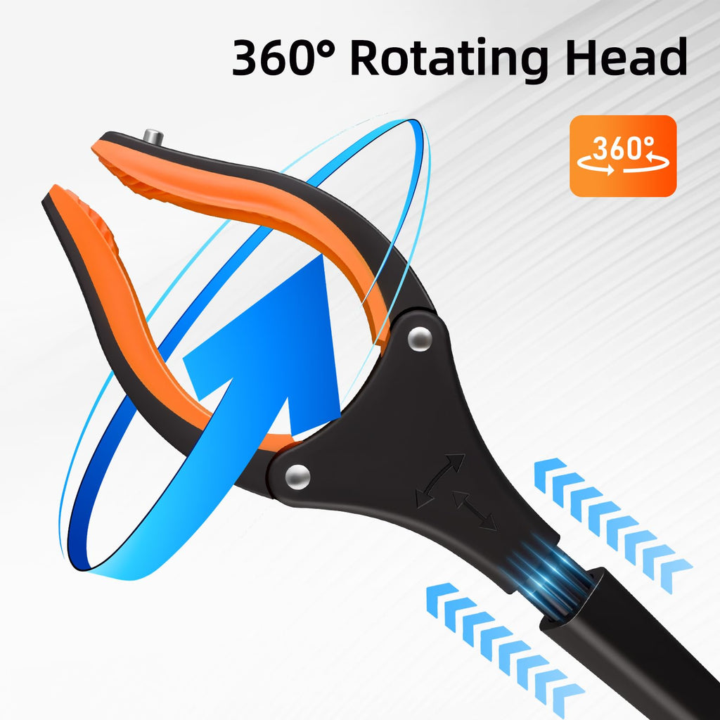 NOEAIKE Grabber Reacher Tool,3-Pack 32" Foldable Reacher Grabber Pickup Tool with 360° Rotating Jaw & Magnetic Tip, GarbageTrash Picker Upper Grabber,Lightweight Grabbers for Seniors/Elderly