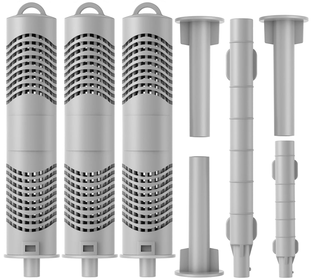 Hot Tub Mineral Silver Ion Cartridge Sticks (3 Gray) for Traditional Spas Care - NOT for Salt/IQ Systems - 12-Month Fresh, Crystal-Clear Water Treatment - Controlled 1.05% Ag+ Release Technology