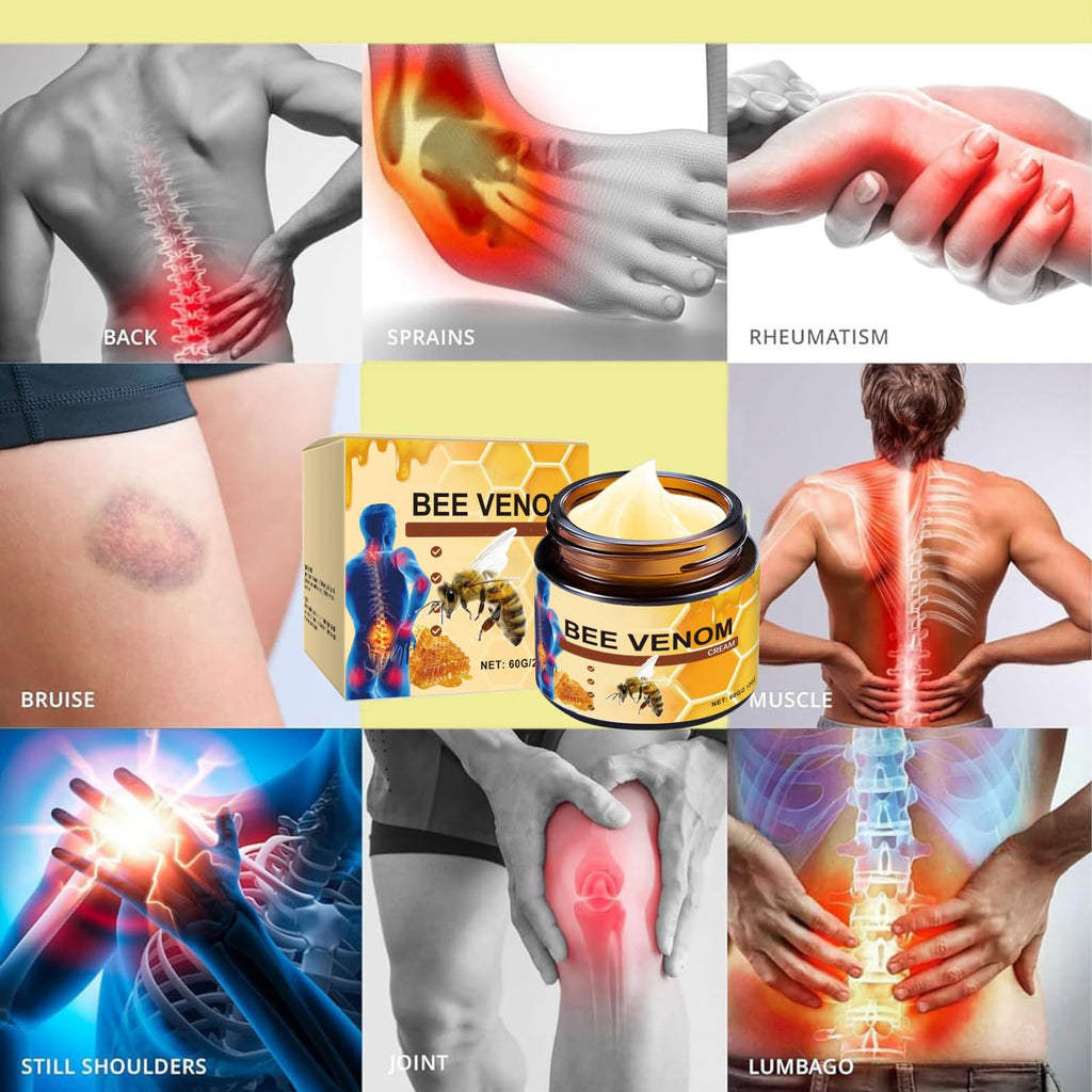 OSFRIAGE Bee Venom Joint Gel, Professional Bee Venom Ointment,Bee Venom Cream,Bee Venom Joint and Bone Cream for Back, Knee, Hands, Neck, Feet -60g (2PCS)
