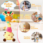LLUKEME Dancing Talking Giraffe Toy, Singing Giraffe Baby Toys for Kids