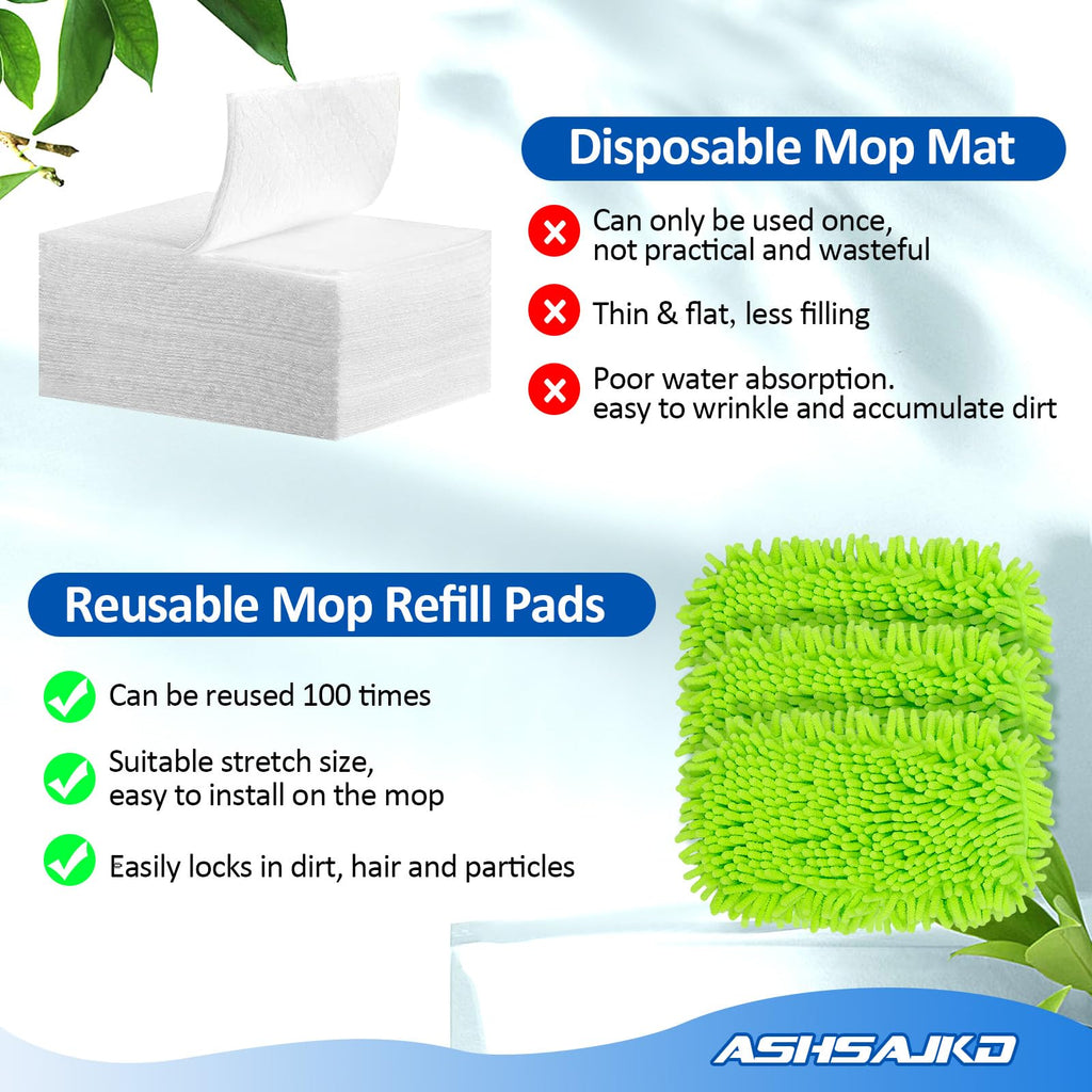 Ashsajkd 8Pcs for Swiffer Reusable Dry Sweeping Cloths Microfiber Wet Mop Pads Compatible with Swiffer Sweeper Mop ,Replacement Wet Mopping pad Refills & for Swiffer Sweeper Mop