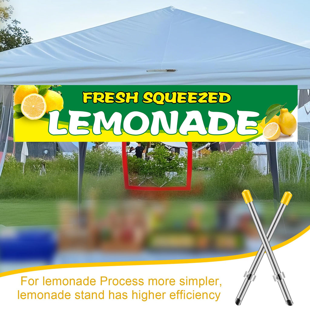 Lasnten 2 Pack Straw Puncher for Plastic Lids Lemonade Cups, Stainless Steel Straw Hole Puncher Punching Tools for Cafe Drinks Deli Container Squeezed Fresh Lemonade Stand Supplies (8.7 Inch,Yellow)