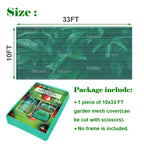 Garden Barrier Netting, Plant Covers 10x33ft Extra Fine Mesh 30% Green Sunblock Shade Cloth Mesh Protection Netting for Vegetable Fruits Flowers Crops Row Cover Raised Bed Screen Against Birds Animal