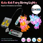JASHIKA Cat Décor Cute Indoor String Light Fairy Lights Plug in Decorative Lights 10ft 30LED Battery Operated or USB for Bedroom Kids Tent Camping Christmas Tree Ornaments