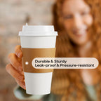 JOLLY PARTY [100 Pack] 16 oz Paper Coffee Cups, Disposable Paper Coffee Cup with Lids, Sleeves, and Stirrers, Hot/Cold Beverage Drinking Cup for Water, Juice or Tea, Suitable for Home,Shops and Cafes