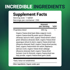 Dr. Berg's Greens Superfood Cruciferous Vegetable Tablets - Vegetable Supplements for Adults w/ 11 Phytonutrient Super Greens Tablets - Energy, Immune System & Liver Veggie Tablets - 250 Tablets