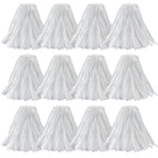 MATTHEW CLEANING Looped-Open Disposable Industrial Wet Mop Head 1.25'' Universal Headband Non-Woven Commercial Replacement for Indoor & Outdoor Use, Floor Cleaning String Mop Refill 12 Pack