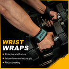 FITFIV Lifting Straps for Weightlifting, Lifting Wrist Straps for Gym Strength Training, Neoprene-padded Wrist Cushion - Men & Women