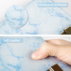 Kutoda Marble Diary with Lock, 192 Pages College Ruled Secret Journal with Lock, Waterproof A5 locked journal for women, Cute Diary Stuff for Teen Girls (Blue)