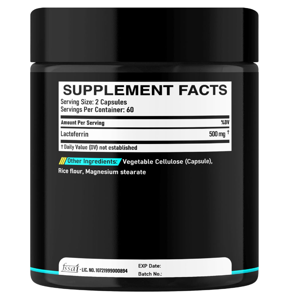 DEDICAD 500Mg Lactoferrin Supplement - 120 Capsules for 2-Month Supply