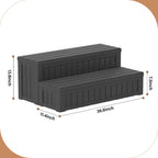 WTFGO Plastic Hot Tub Steps with Storage, Spa Steps Outdoor Stairs, 36.6 Inches Long - Non-Slip All Weather Top & Feet, 32 Gallon Capacity, Waterproof for Porch/RV/Deck, Sturdy Plastic Frame, Black