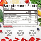 Iron Supplement for Women & Men, with Vitamins C, B6, B12 & Folate for Iron Deficiency, Blood Building & Energy Support, Stomach Friendly, Better Absorption, Non-GMO, No Gluten, 90 Vegan Caps
