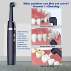 Tooth Polisher,Teeth Polishing Kit for Daily Cleaning,Polishing Then Whitening of Tooth (Professional Toothpaste Include),USB Rechargeable Dental Polisher with LED Light,6 Heads,5 Speed Modes