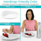 Vive Spill-Proof Scoop Plate, 9" (2 Pack) - Dish with Wall for Disabled, Handicapped, Elderly Adults with Special Needs from Parkinsons, Dementia, Stroke, Tremors with - Non Skid Padded Bottom