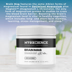 MYOXCIENCE Brain Mag | Magnesium L-Threonate Magtein & Magnesium Glycinate Powder (Unflavored) (60 Servings)