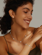 ORAZIO Dainty Silver Plated Jewelry Set for Women Gift Wedding Bride Prom
