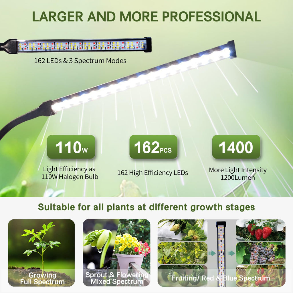 CalKoo Professional Grow Lights for Indoor Plants Growing, Full Spectrum