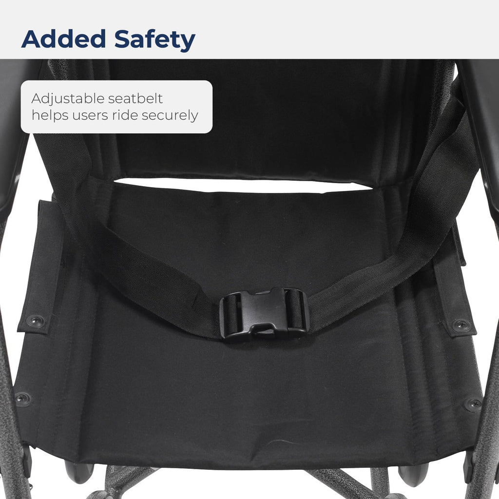 Drive Medical TR39E-SV Lightweight Folding Transport Wheelchair with Swing-Away Footrest, Silver