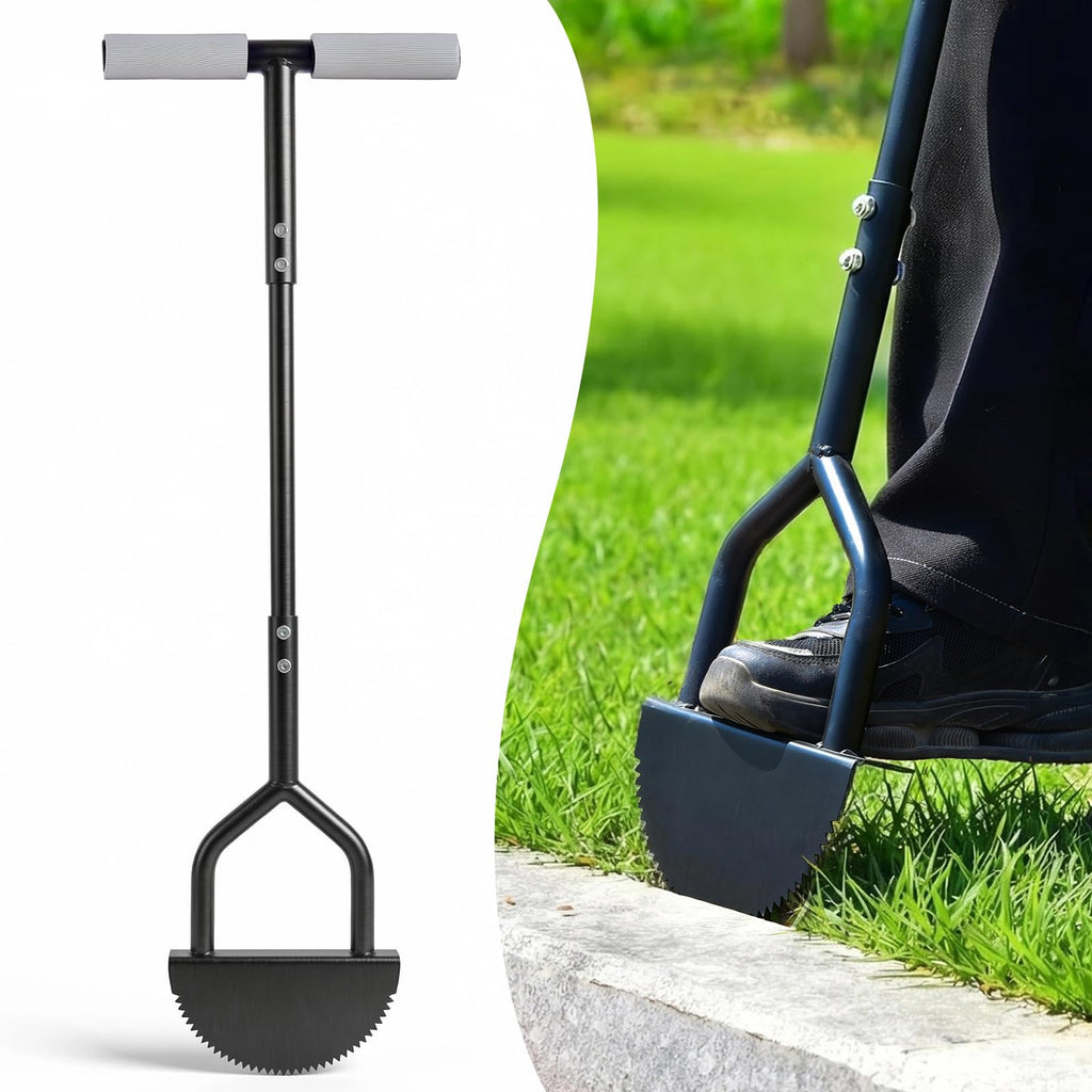 Orcela Lawn Edger Tool, Half Moon Saw Tooth Lawn Edger with T-Grip Handle